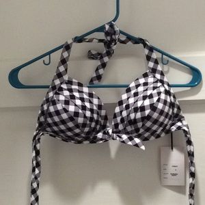 Unique Vintage brand NWT small swim top gingham